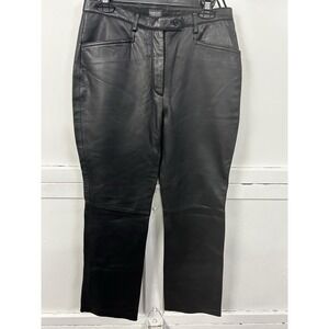 Vintage Garson‎ Black Soft Leather Pants - Size 10P - 90s Y2K 30x28